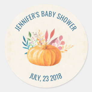 Orange Watercolor Pumpkin Fall Saison STD Runder Aufkleber