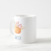 Orange Watercolor Pumpkin Herbstsaison Kaffeetasse (Vorderseite Links)