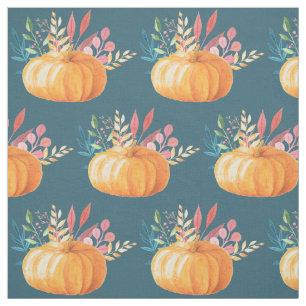 Orange Watercolor Pumpkin Herbstsaison Stoff