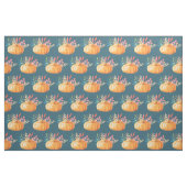 Orange Watercolor Pumpkin Herbstsaison Stoff (Fat Quarter (45,7 x 55,9 cm))