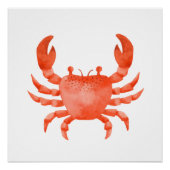 Orange Watercolor Sea Craps Poster Print (Vorderseite)