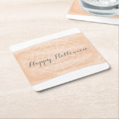 Orange Watercolor Spider WebHalloween Rechteckiger Pappuntersetzer (angewinkelt)