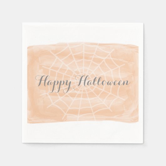 Orange Watercolor Spider WebHalloween Serviette (Vorderseite)