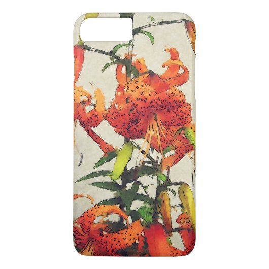 Orange Watercolor Tiger Lilie 1 Case-Mate iPhone Hülle (Rückseite)