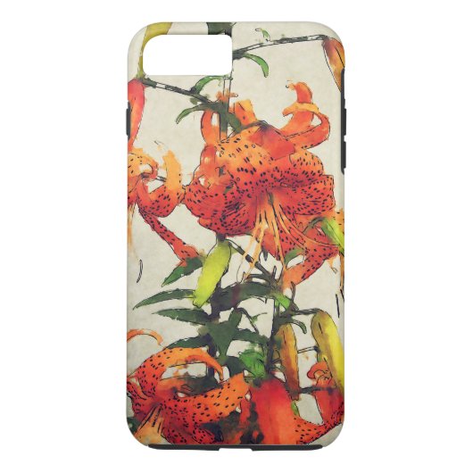 Orange Watercolor Tiger Lilie 1 Case-Mate iPhone Hülle (Rückseite)
