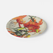 Orange Watercolor Tiger Lilie 1 Pappteller (Schrägansicht)