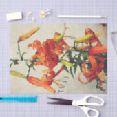 Orange Watercolor Tiger Lilie 1 Seidenpapier (Handwerk)