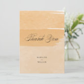 Orange Watercolor Vielen Dank | Foto hinzufügen Einladung (Stehend Vorderseite)