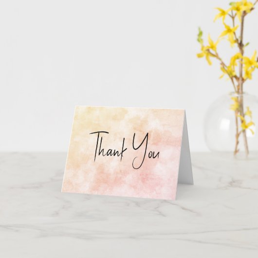 Orange Watercolor Vielen Dank Karte (Gelbe Blume)