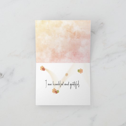 Orange Watercolor Vielen Dank Karte (Innenseite)