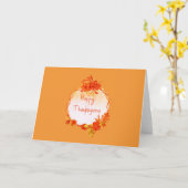 Orange Watercolor Wreath Erntedank Karte (Gelbe Blume)