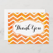 Orange Watercolor Zickzack Danke Postcard Postkarte (Vorne/Hinten)