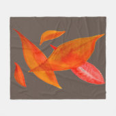 Orange Waterfarbe Herbst lässt Kunstthema Fleecedecke (Vorderseite (Horizontal))