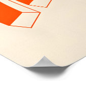 Orange Wave Typography Art Print Modern Kinetic Poster (Ecke)