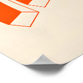 Orange Wave Typography Art Print Modern Kinetic Poster (Ecke)