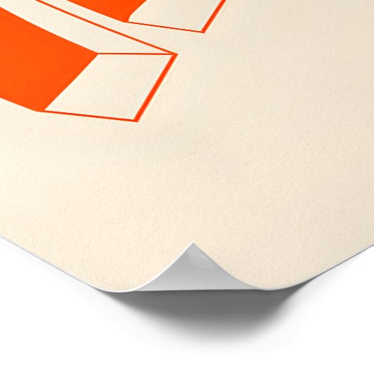 Orange Wave Typography Art Print Modern Kinetic Poster (Ecke)