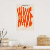 Orange Wave Typography Art Print Modern Kinetic Poster (Küche)
