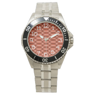 Orange Waves Armbanduhr