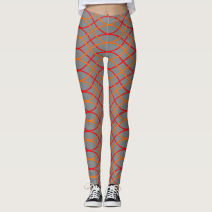 Orange Waves Leggings