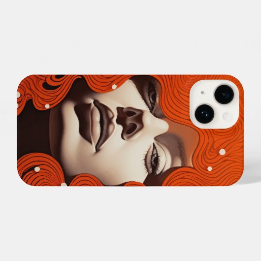Orange Waves of Elegance Phone Case iPhone Hülle (Rückseite (Horizontal))
