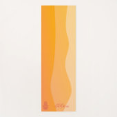 Orange Waves Simple Red Hamsa Personalisiert Yogamatte (Vorderseite)