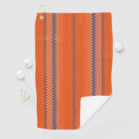 Orange Wavy Pattern Golfhandtuch (Insitu)
