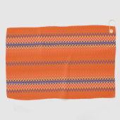 Orange Wavy Pattern Golfhandtuch (Horizontal)