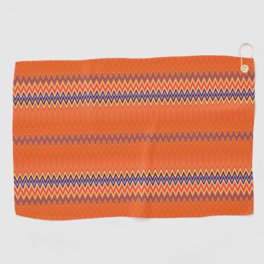 Orange Wavy Pattern Golfhandtuch (Horizontal)