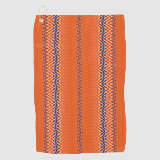 Orange Wavy Pattern Golfhandtuch (Vorderseite)