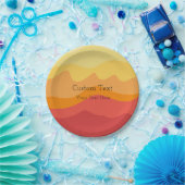 Orange Wavy Sunshine Vibranine Design Custom Text Pappteller (Party)