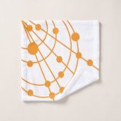 Orange Web Badhandtuch Set (Waschlappen)
