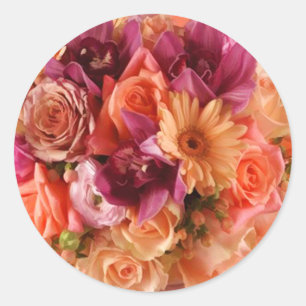 Orange Wedding Blume Umschlag Aufkleber Stickers
