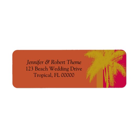 Orange Wedding Colors Palm Tree Labels (Vorne)