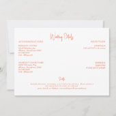 Orange Wedding Details Einladung (Vorderseite)
