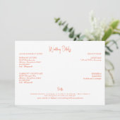 Orange Wedding Details Einladung (Stehend Vorderseite)