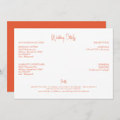 Orange Wedding Details Einladung (Vorne/Hinten)