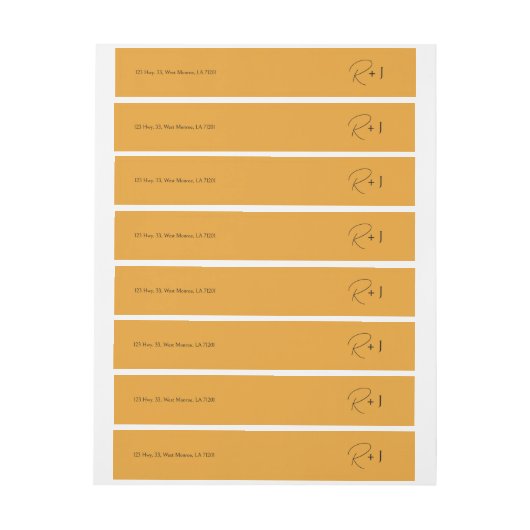 Orange Wedding Einladung (Bogen)