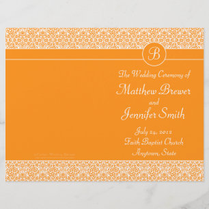 Orange Wedding Order of Service & Zeremony Program