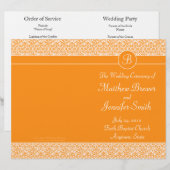 Orange Wedding Order of Service & Zeremony Program (Vorne/Hinten)