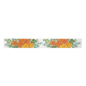 Orange Wedding Peony Rose Floral Satinband (Vorderseite)