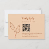 Orange Wedding RSVP Card mit QR Code Karte (Vorderseite)