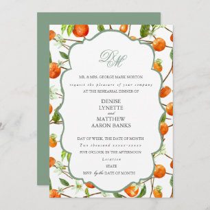 Orange Wedding Set Basil Green Einladung