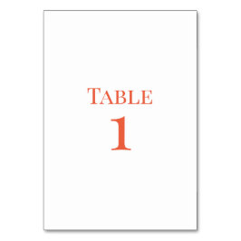 Orange Wedding Tischnummer