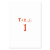 Orange Wedding Tischnummer (Vorderseite)