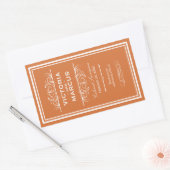 Orange Wedding Wine Bottle Monogram Fevor Labels Rechteckiger Aufkleber (Umschlag)