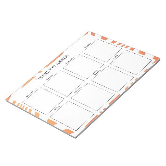 Orange Weekly Planer Custom Notizblock (angewinkelt)