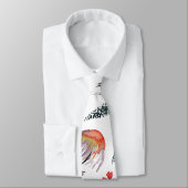 Orange Weeping Blume Wasserfarbmuster Krawatte (Gebunden)