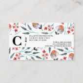 Orange Weeping Blume Wasserfarbmuster Visitenkarte (Rückseite)