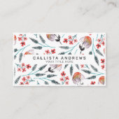 Orange Weeping Blume Wasserfarbmuster Visitenkarte (Vorderseite)