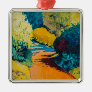 Orange Weg Silbernes Ornament